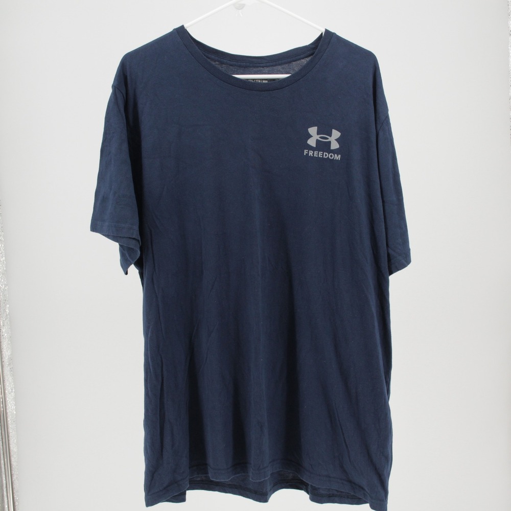 Under Armour Men's Blue Freedom‎ Flag Graphic Short Sleeve T-Shirt Size XXL